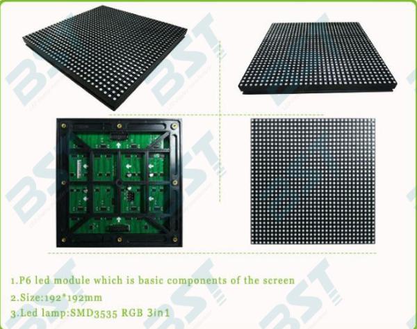IP65 Waterproof RGB P6 Outdoor Advertising Led Display Screen self Regulation Brightness