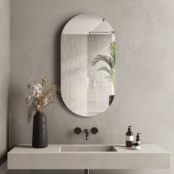 Eco Friendly LED Oval Bathroom Mirror , Frameless Smart Make Up Bathroom Mirrors