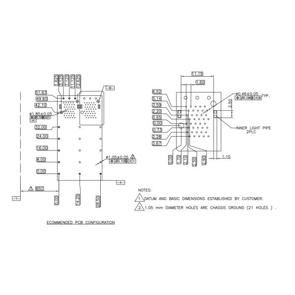 Nickel Material SFP Cage Connector 2*2 Port High Temperature LCP Housing