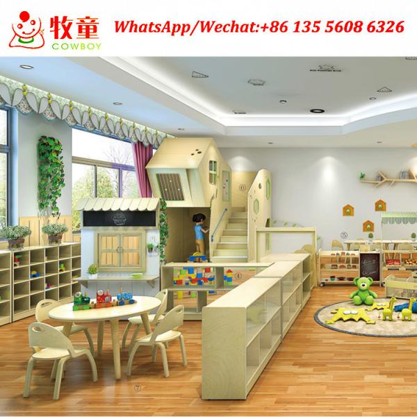 Children wood table and chairs Wooden Montessori School Furniture factory in China