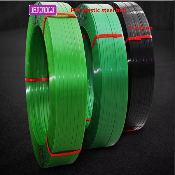 PET packaging band 9-32 mm Green PET plastic steel band for brickworks strapping