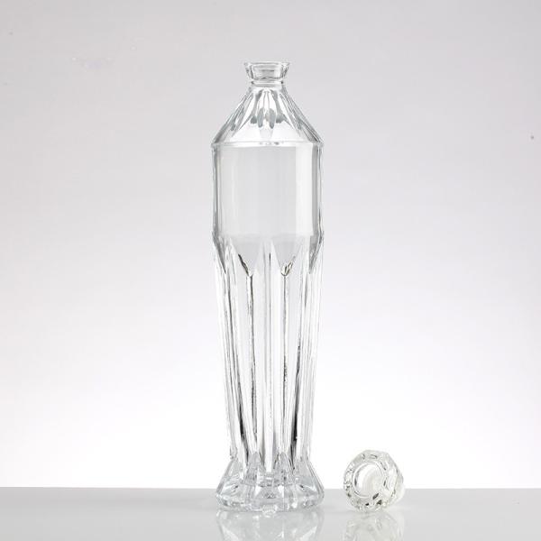 Hot Stamping Fancy Glass Liquor Bottle for Vodka Industrial Beverage Custom Design