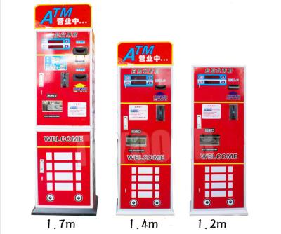A máquina de jogo de arcada do cinema parte o cambista simbólico da moeda de Bill do papel da moeda do ATM do armário do metal