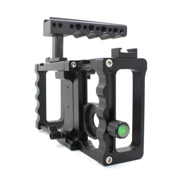 Professional Shooting Camera Lens Attachment , Aluminum Dslr Camera Cage Kit