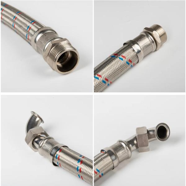 HOSPEDA de acero inoxidable trenzada de alta presión conector hexagonal manguera de tubería flexible