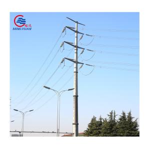 14m Steel Utility Pole Power Transmission , Galvanized Tubular Steel Pole