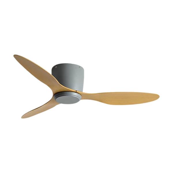 Ventilateur de plafond LED avec pales en bois et plastique, montage encastré, avec télécommande