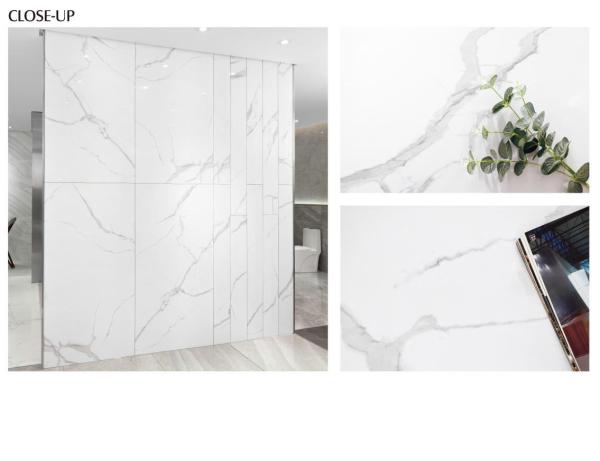 Glazed Polished Carrara Marble Porcelain Tile 600x1200mm