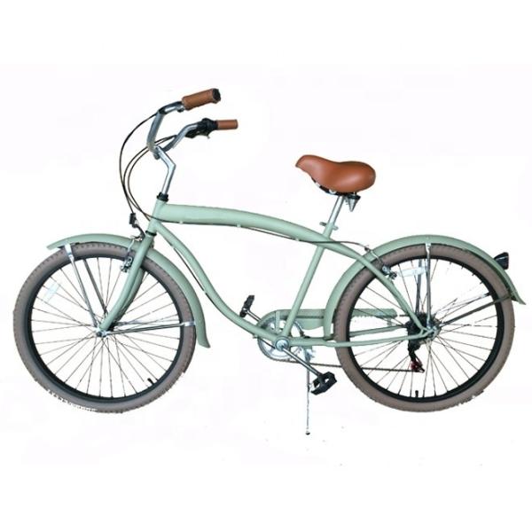 Double V Brake 26 2.125 White Wall Tire Hi-Steel Frame Shimano 7 Speed OEM Customized Adult Men CE CPSC USA Market Beach Cruiser Bicycle