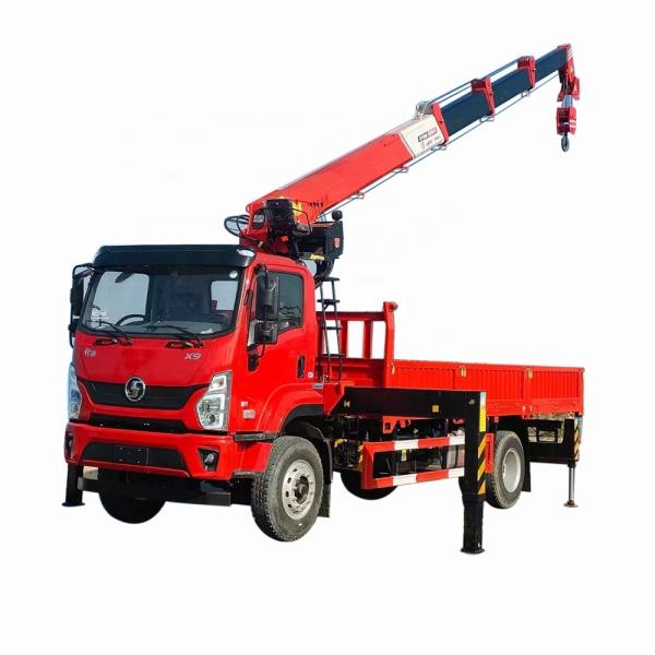 Shacman XUANDE 貨物トラック 4 部 8 トンのクレーン ブームトラック 上げトラック クレーン