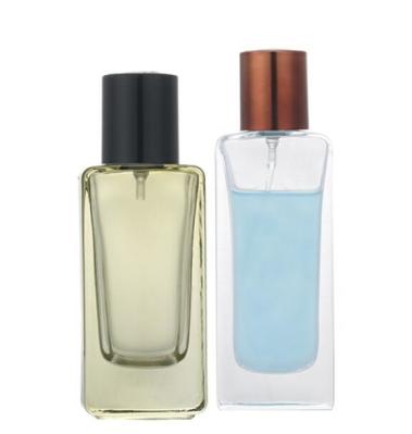 As garrafas de perfume 50ml de vidro reusáveis profissionais pulverizam a várias cor e impressão das garrafas