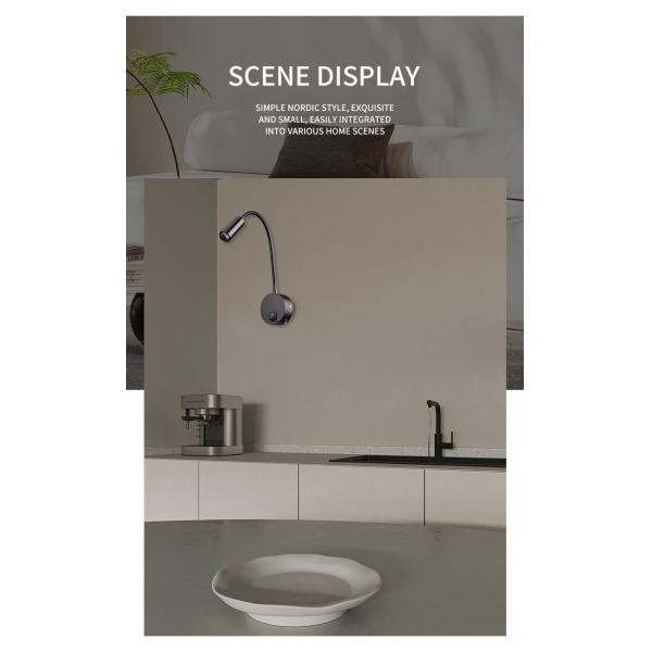 Led hose reading spotlight 220V Anglo American European wall spotlight led hose spotlight plug-in