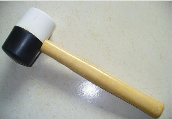 black white rubber hammer mallet, black white rubber mallet ash wood handle