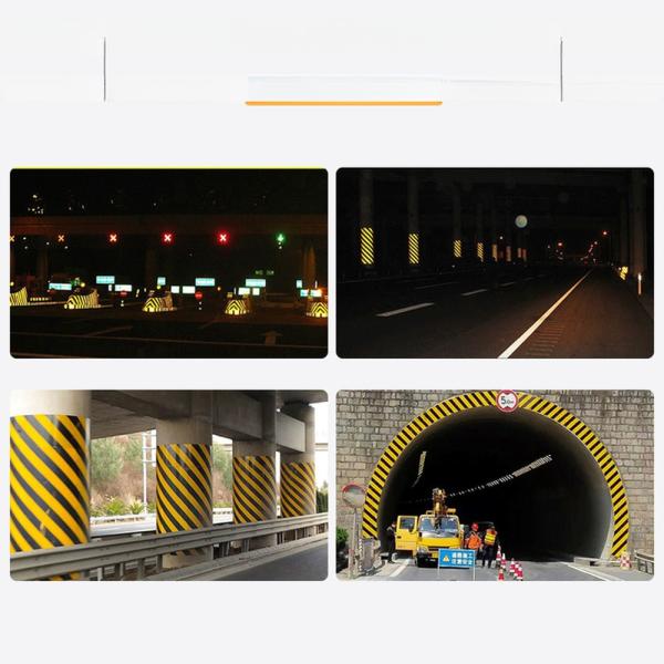EGP Grade Double Color Yellow Black Hazard Pattern UV Metal Backing Reflective Sheeting