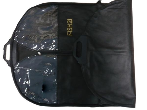 Fish21 75g Black Nonwoven Fabric Dress/ Suit Garment Bag With Black Zipper, Button Closure
