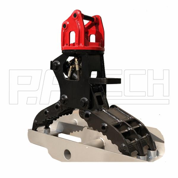 Excavator Use Rotating Grapple For Wood Settlement and stone transport