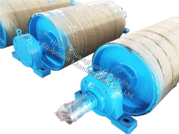 6205 6306 Bearing Rubber Coated Conveyor Drive Pulley For Harbor