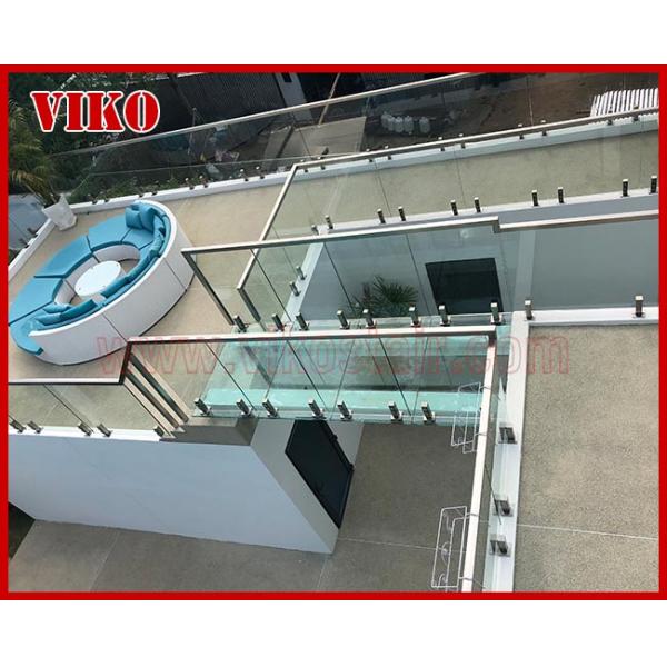 Glass Spigot For Glass Railing VH113SB 304 stainless steel Cap Handrail Glass Spigot Tempered glass UChannel RailingClea