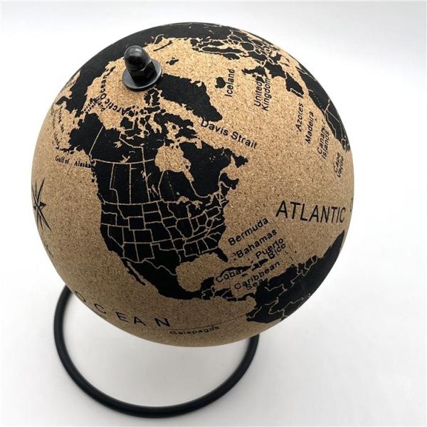 Factory Supply Cork Tellurion Globe Customize Cork Decoration Ornament Creative Wooden Crafts