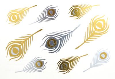 Gold and silver foil metallic jewelry tattoo, quick delivery, good quality