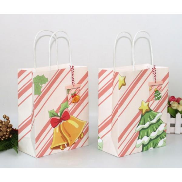 УЛЬТРАФИОЛЕТОВЫЕ печатая портативные сумки подарка рождества бумаги Kraft 18*9*23cm