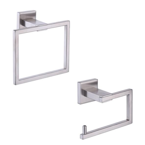 Stainless Steel Towel Ring Rack Tissue Paper Holder  Wall Mounted  Bathroom Accessories Set
