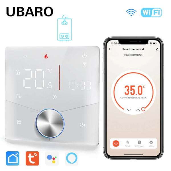 Smart Thermostat With 16A And 0.5℃ Temperature Control Accuracy WiFi Touch LED Integrated Screen Knob Floor Heating