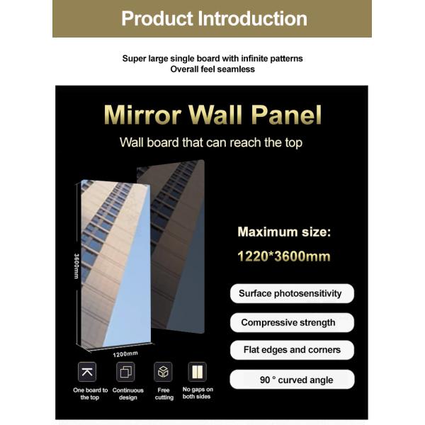 Экологически чистый интерьер Бамбук Уголь Зеркало Стенные панели ПВХ Зеркало Деревянный фанера