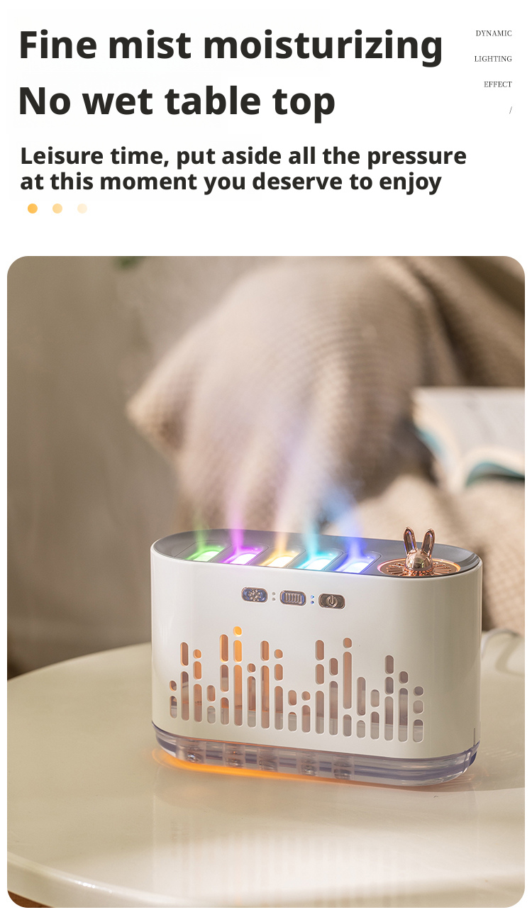 Home Use 700ml Tabletop Ultrasonic Humidifier With 7 Color LED Light 6 Gear Spray