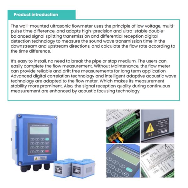 Digital Ultrasonic Liquid Flowmeters Pipe Type Ultrasonic Flow Meter for Water