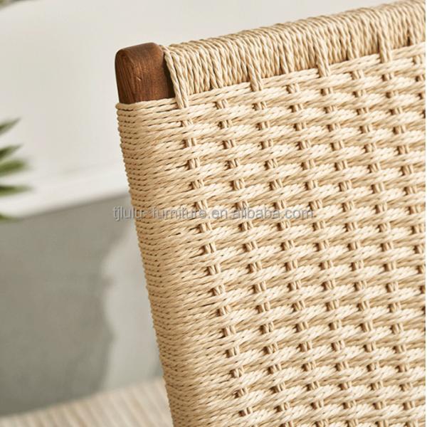 Living Room Woven Rattan Chair Solid Wood Folding Rattan Dining with Latest Design Outdoor Furniture