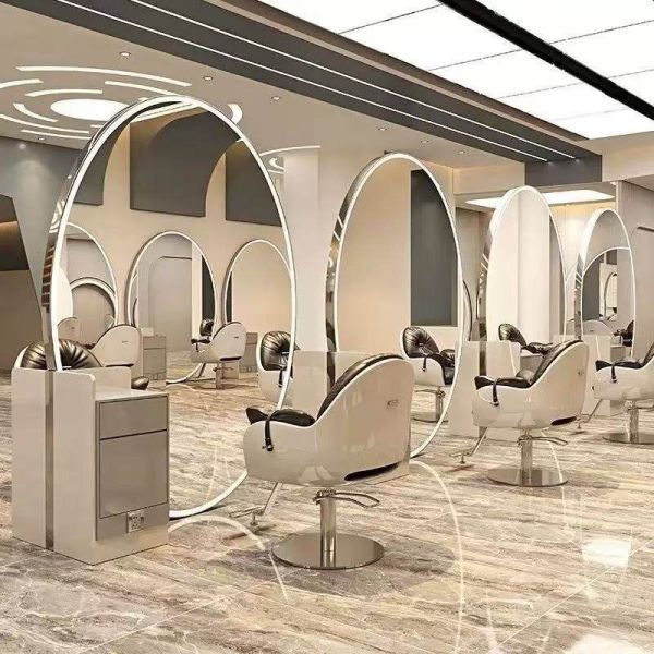 Kingstin Luxury LED Hairdressing Mirror Station Sided Styling Unit - Professional Barber Shop Furniture & Equipment