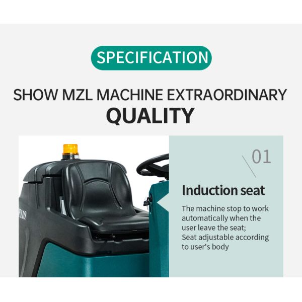 Ultrasonic Ride On Scrubber Floor Polisher Industrial Cleaning 220V