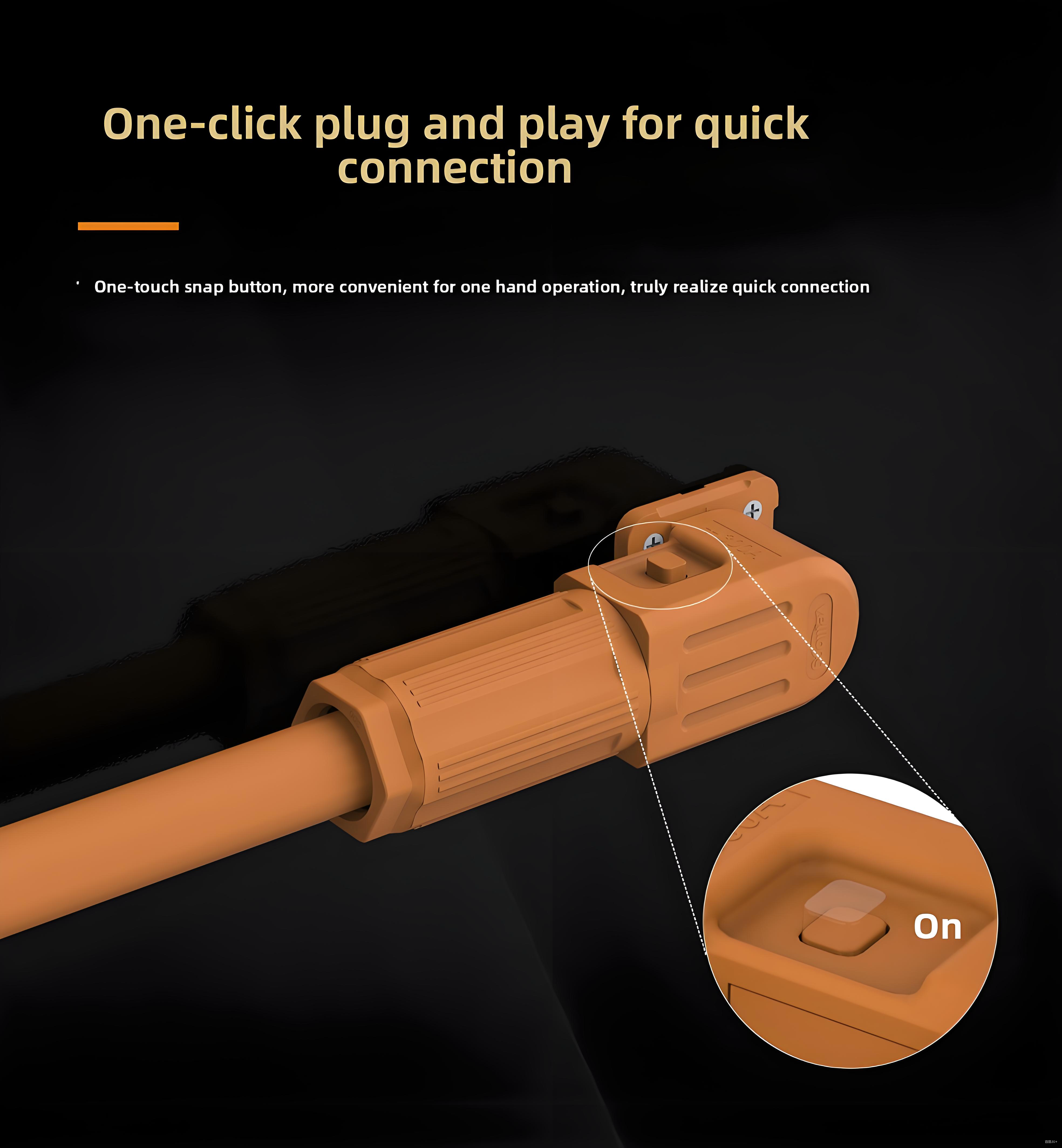 PG50A-OR-IP67 Fixed (Non-Rotatable) Energy Storage Connector - Orange Positive, Stud Mount