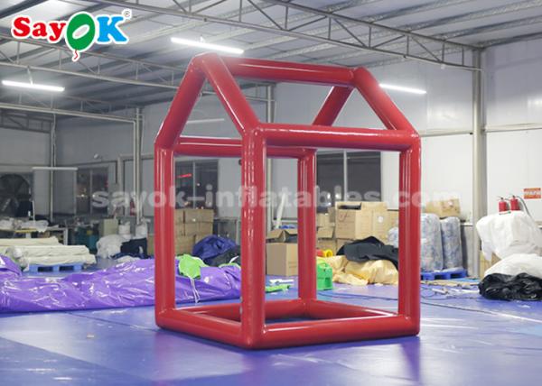 Produtos infláveis feitos sob encomenda vermelhos, quadro inflável da cabine da foto do cubo de encerado do PVC de 0.6mm para anunciar