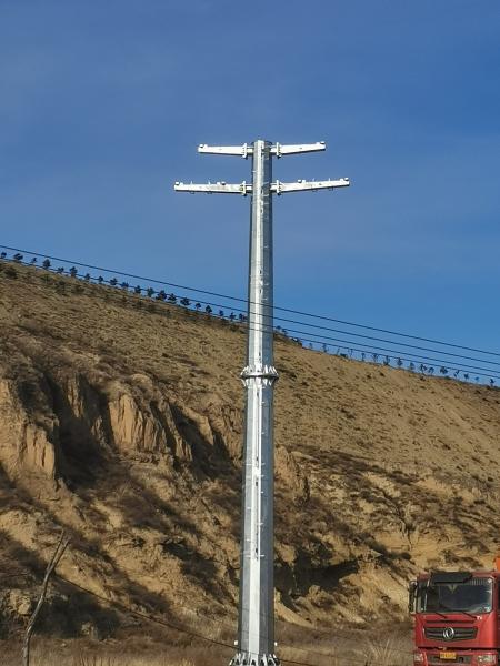 输电线路110kv 132kv 230 Kv塔架和格架桅杆双回路镀锌电线杆