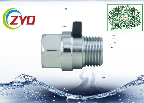1/2M*1/2F Chrome Finish Bathroom Shower Faucet Water Diverter With Water Flow Control Switch  Valve