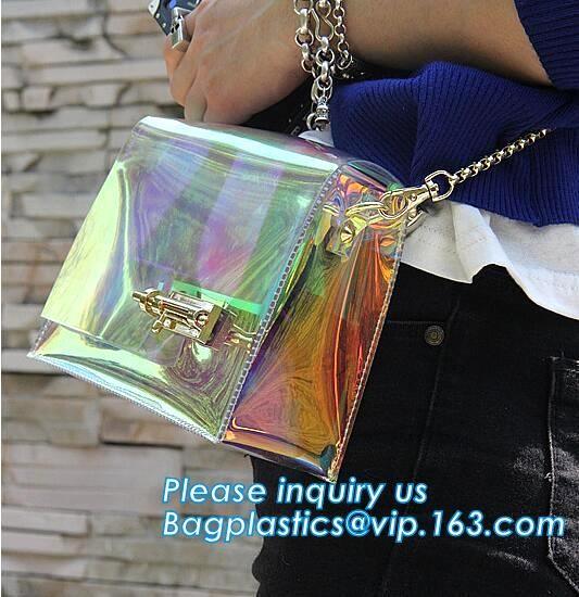 Beach Clear PVC Shoulder Bag DIY Transparent Clutch Tote Bag, candy jelly bag transparent clear pvc handbag shoulder cro