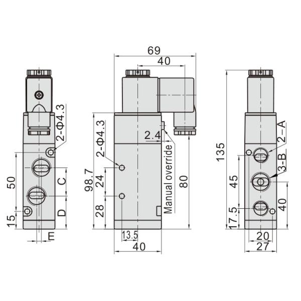 4V310-08 1/4'' 5/2 Way Single Coil Pilot Pneumatic Solenoid Valve