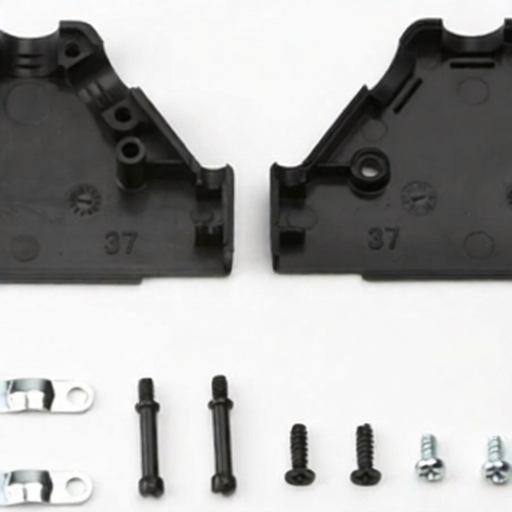 Durable backshell connector MH CONNECTORS MHTRI-P-37-K with ABS UL 94-HB rated material and steel components
