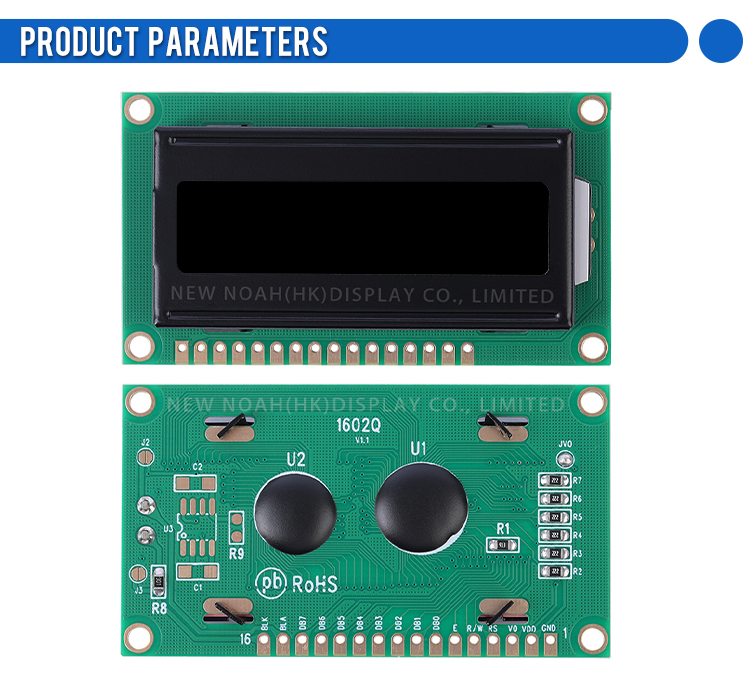DFSTN black film 1602Q 16X2 Character LCD Display Module 2*16 ST7066U Liquid Crystal Display