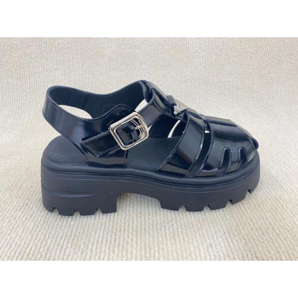 TPR Womens Silver Platform Sandals With Thick Soled And Cover Head