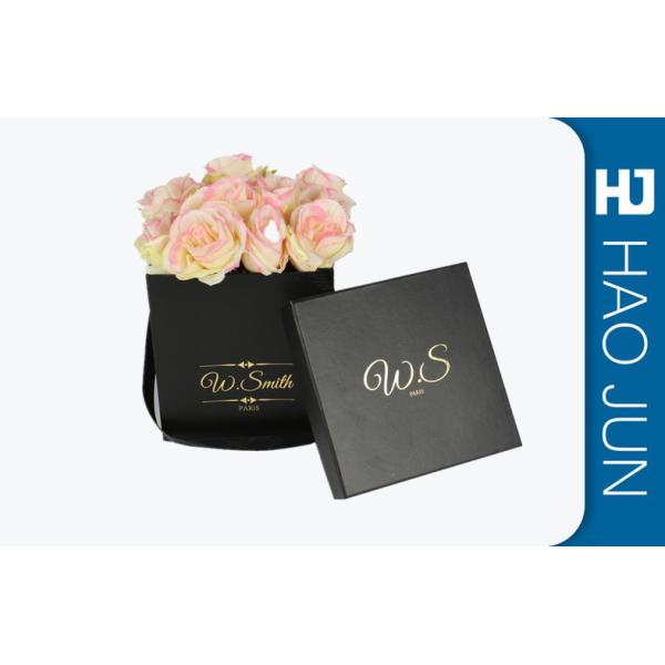 Romantic Beautiful Custom Black Flower Box Varnishing / Glossy Surface