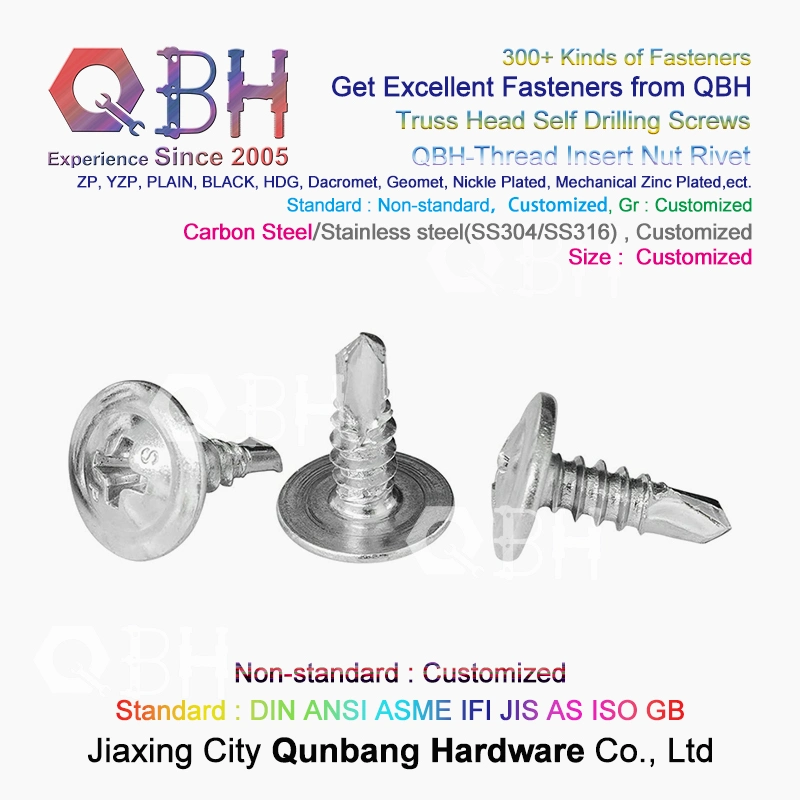 Customized Truss Wafer Head SDS Screw Qbh 304 Stainless Steel