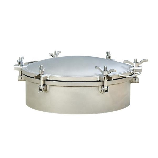 Check Material DN500 Stainless Steel Quick-open Manhole Cover for Tank Truck Fluoro Rubber Seal Material