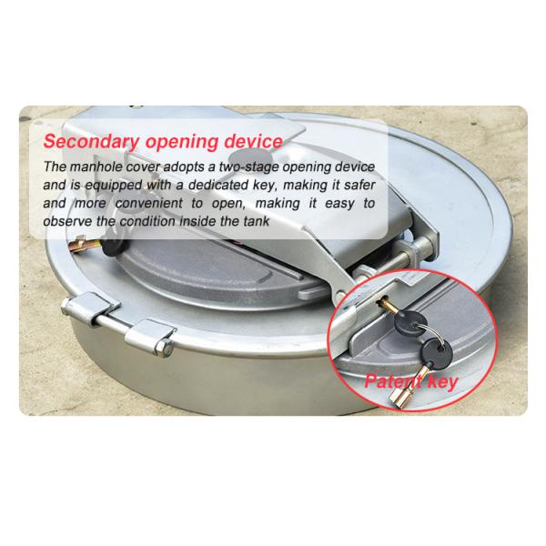 Tapa de tanque de combustible de 16 pulgadas para camión, tapa de boca de acceso de cisterna de aceite, construcción duradera