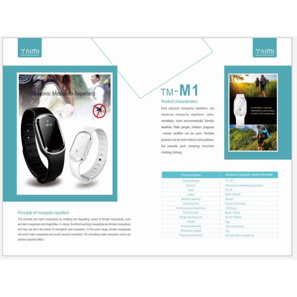 Malaria Foundation Ultrasonic Mosquito Repellent 5V 1A Prevention Bracelet