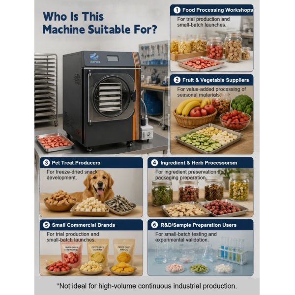 5 Trays Home Freeze Dryer Lyophilizer Machine with 4-6KG/batch Capacity and 220V 50HZ Power Supply