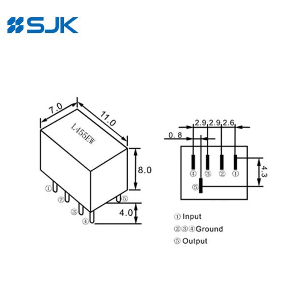 LT450W Ceramic Filter With 450KHz 5Pins