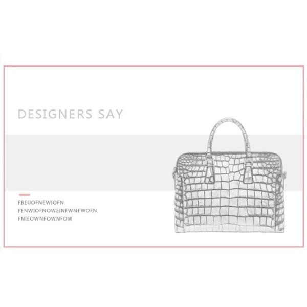 Crocodile Messenger Ladies Men'S Black Leather Laptop Briefcase Bag